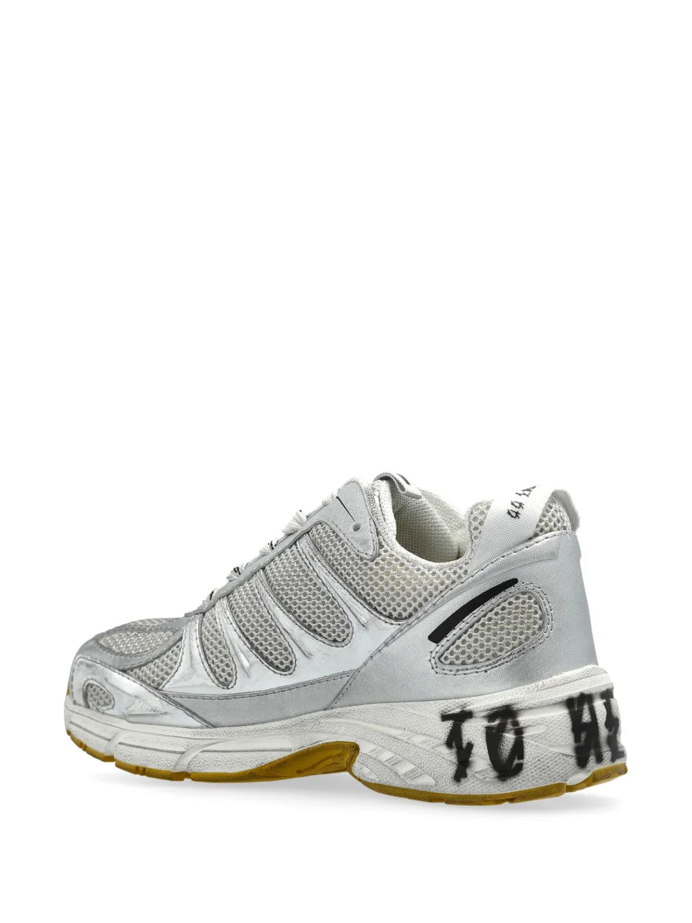 44 Label Group Dragger Sneakers — Silver-Tone — Size US M 3.5 - US W 5 — Back View