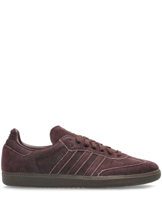 adidas Samba Sneakers — Chocolate Brown — Size US M 8 - US W 9.5 — Front View