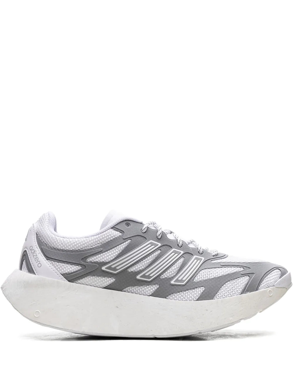 adidas Adizero Aruku White/Silver Metallic Sneakers — White — Size US M 3.5 - US W 5 — Front View