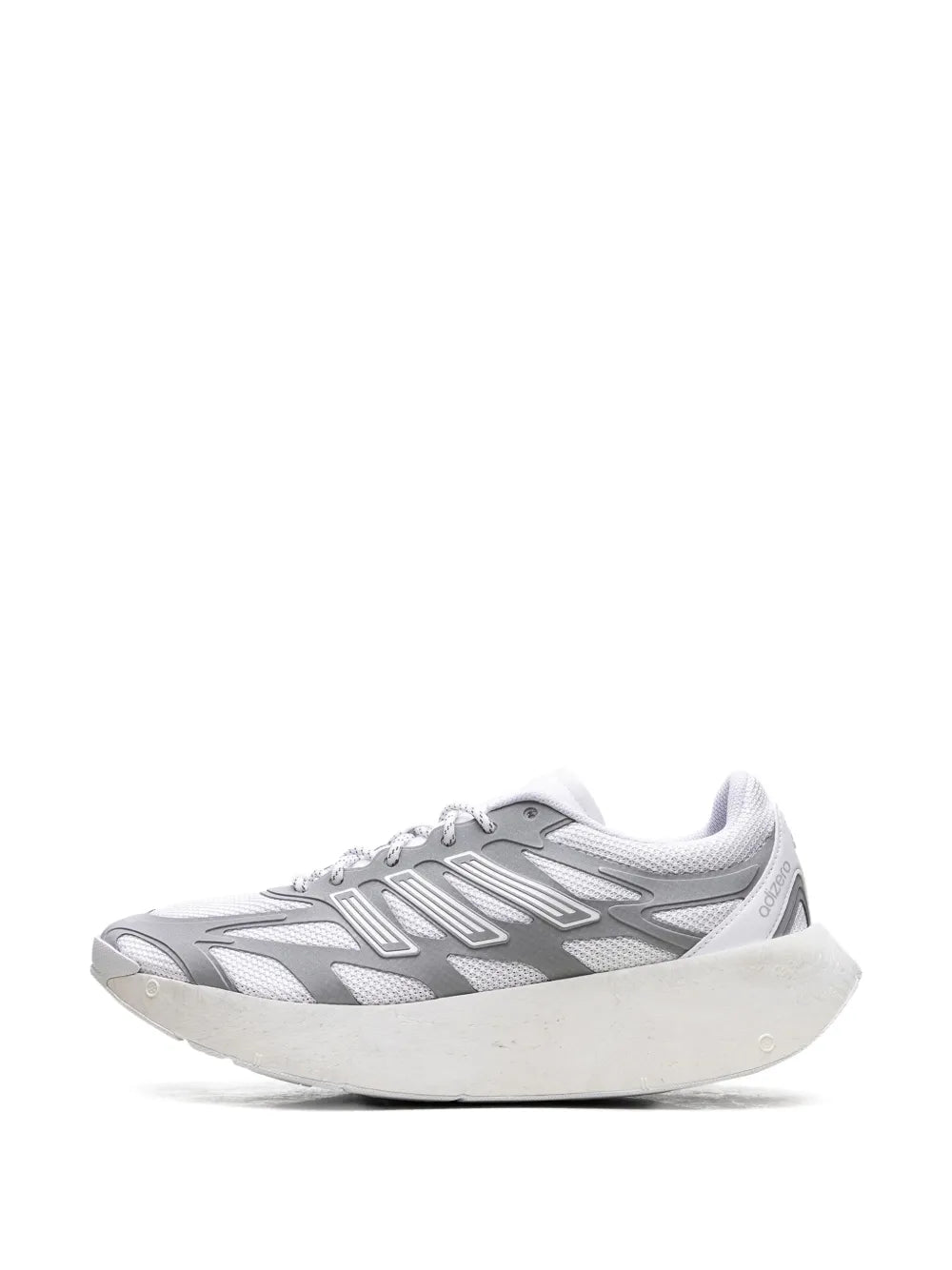 adidas Adizero Aruku White/Silver Metallic Sneakers — White — Size US M 3.5 - US W 5 — Detail View
