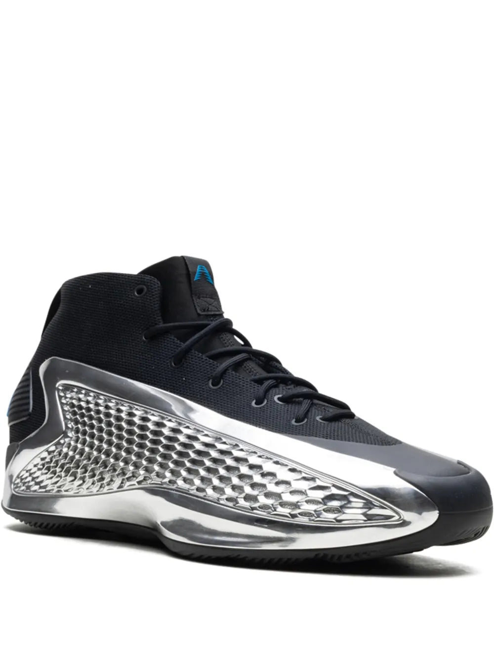 adidas Ae 1 Mid Silver Metallic Sneakers — Black — Size US M 7 - US W 8.5 — Front View