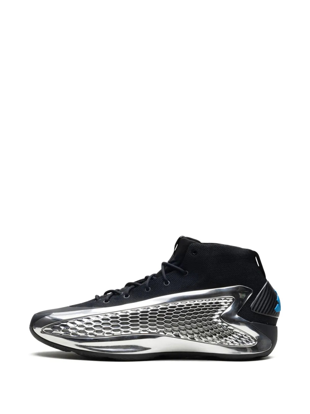 adidas Ae 1 Mid Silver Metallic Sneakers — Black — Size US M 7 - US W 8.5 — Detail View