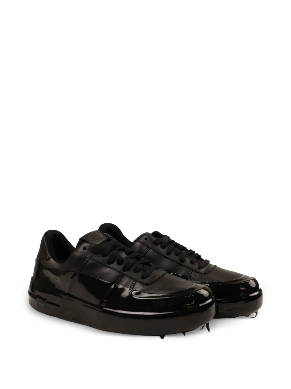 424 Wax Dipped Sneakers — Black — Size US M 3.5 - US W 5 — Back View