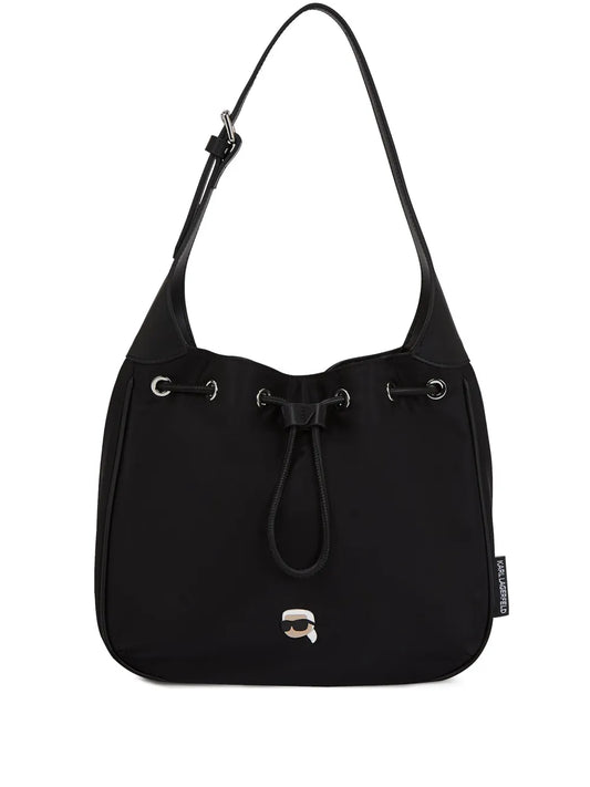 Karl Lagerfeld Ikon Drawstring Shoulder Bag — Same as shown — Size One Size — Front View