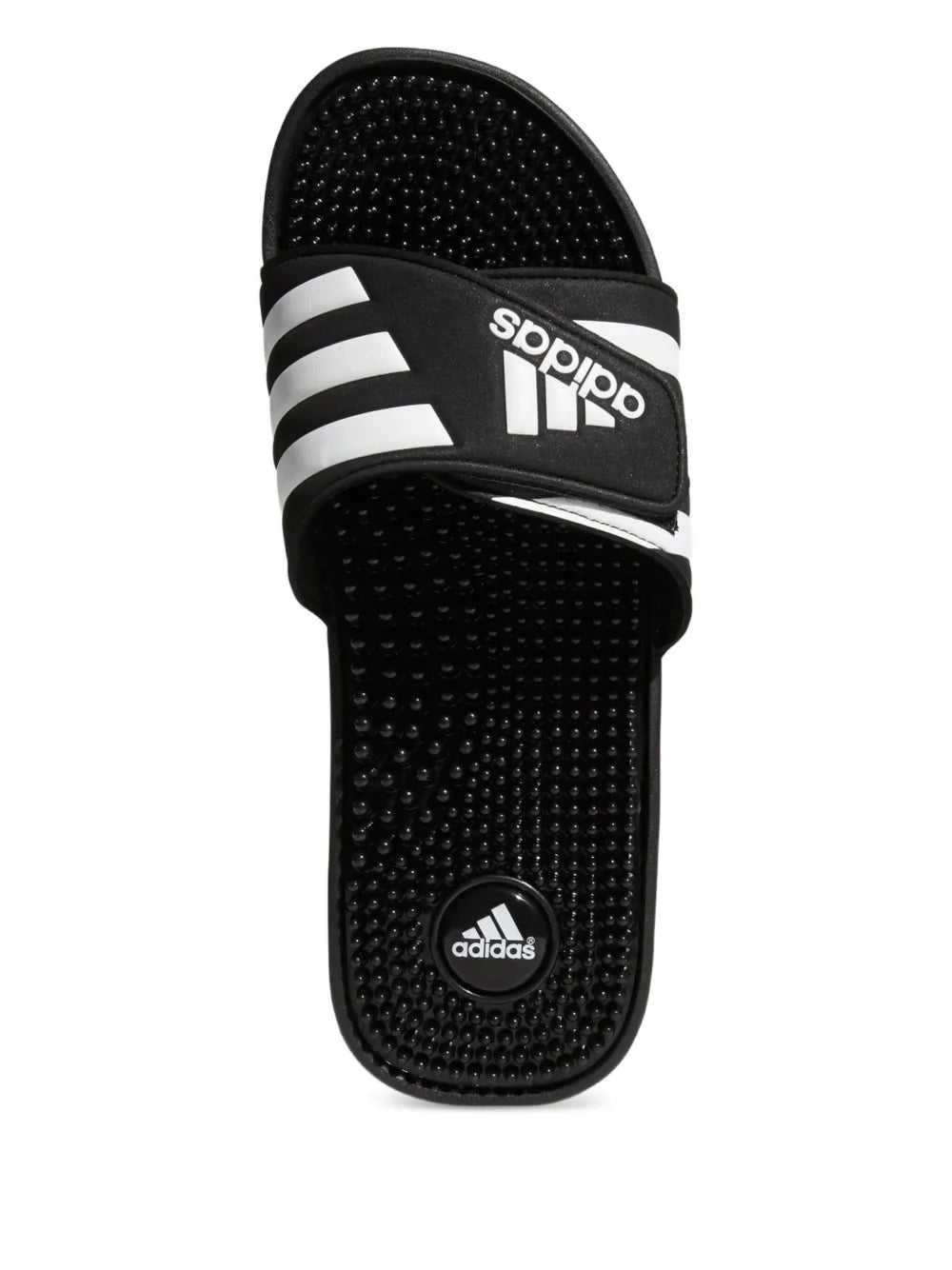 adidas Adissage Slides Black Slides — Black — Size US M 4.5 - US W 6 — Top View