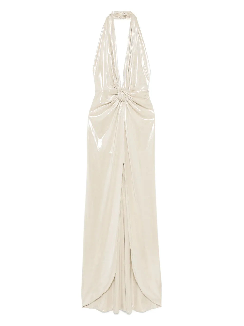 Nissa Cire Maxi Dress — Beige — Size S — Front View
