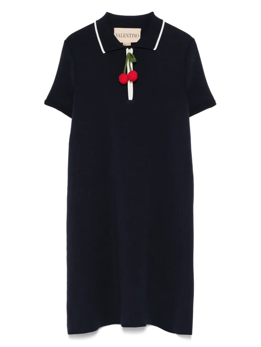 Valentino Garavani Polo Mini Dress — Blue/ Navy — Size XS — Front View