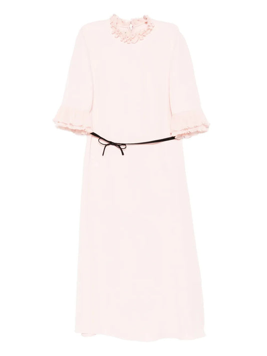 Valentino Garavani Cady Couture Midi Dress — Pink — Size S — Front View
