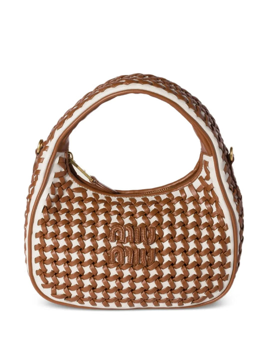 Miu Miu Wander Woven Shoulder Bag — Same as shown — Size One Size — Front View