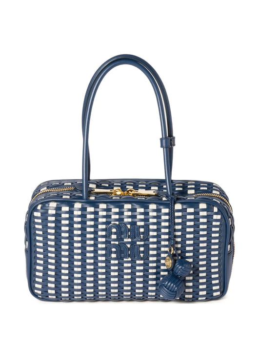 Miu Miu Beau Woven Design Shoulder Bag — Same as shown — Size One Size — Front View