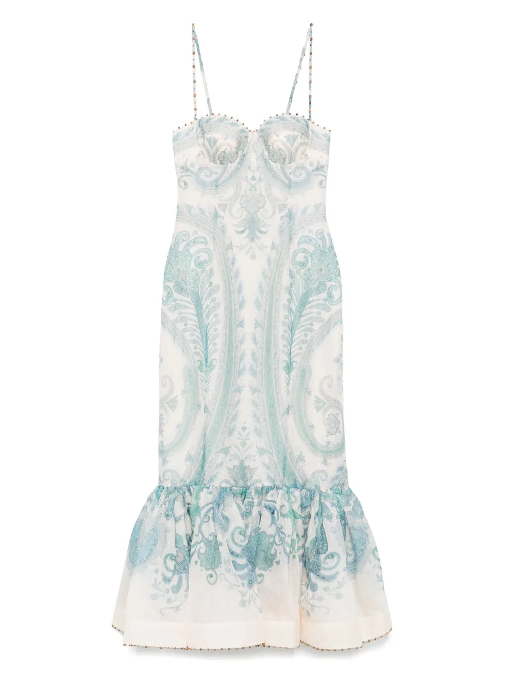 Zimmermann Illuminate Maxi Dress — Blue/ Red — Size XS — Front View