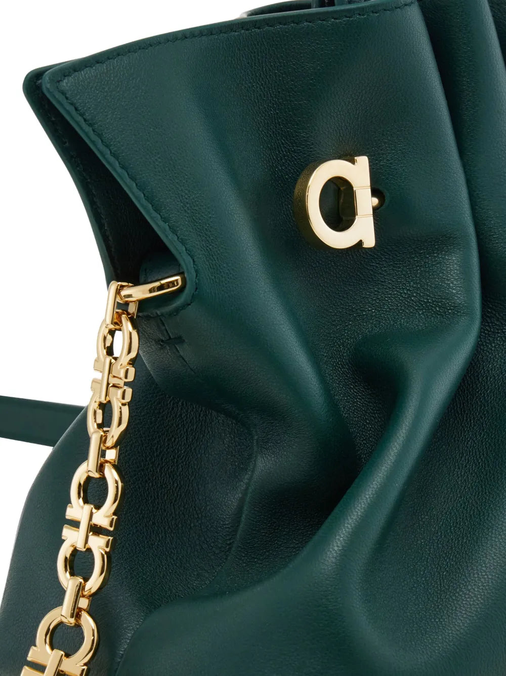 Ferragamo Soft Ruched Shoulder Bag — Same as shown — Size One Size — Lifestyle View