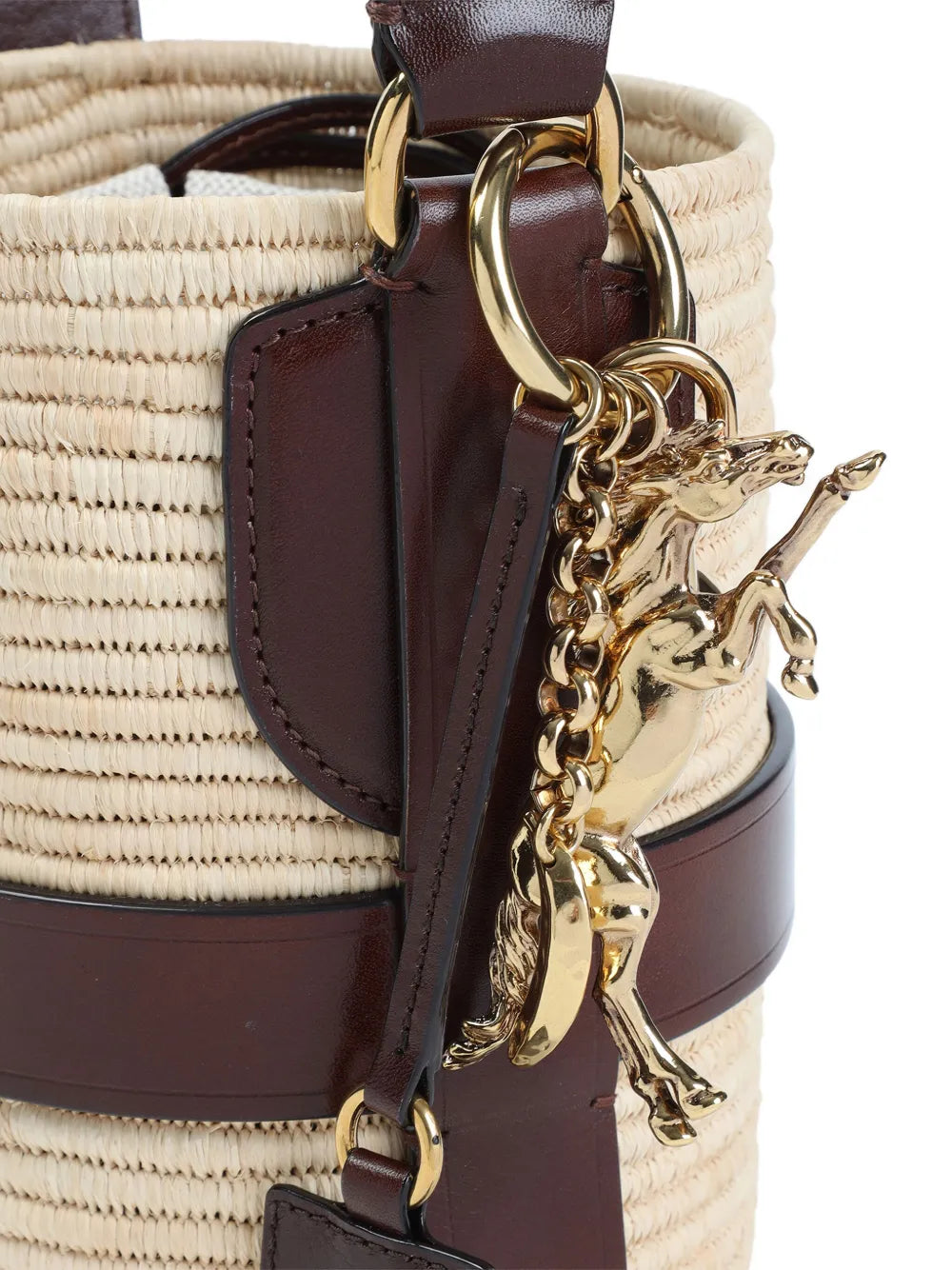 Chloe Logo Raffia Shoulder Bag — Same as shown — Size One Size — Top View