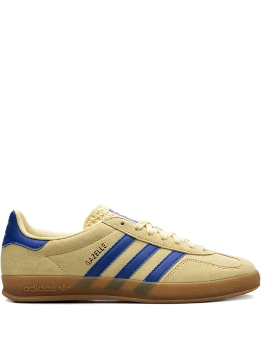 adidas Gazelle Indoor Powder Yellow/Royal Blu Sneakers — Light Beige — Size US M 5.5 - US W 7 — Front View