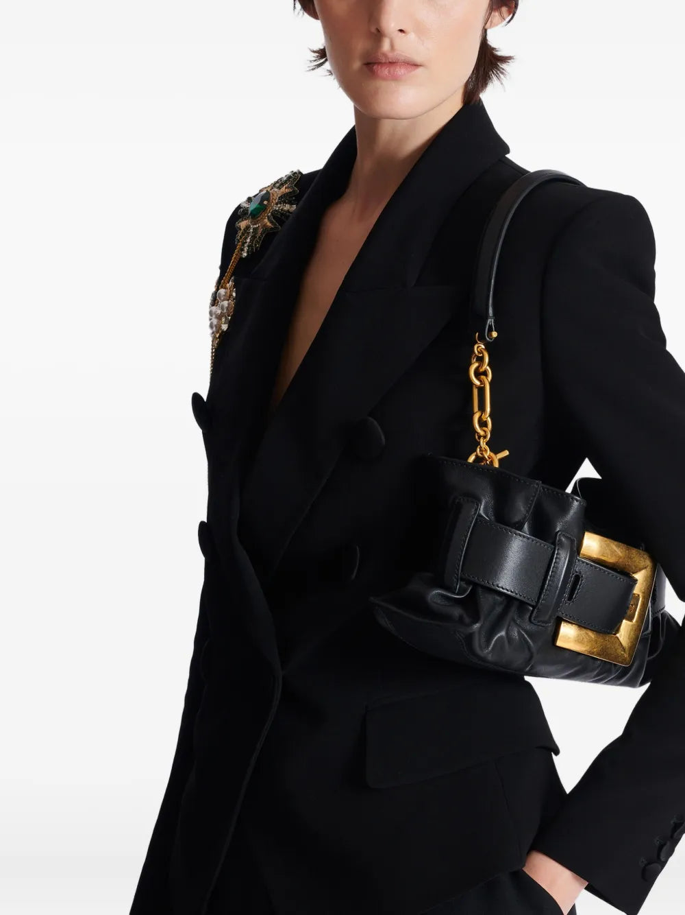 Balmain Mini Anthem Shoulder Bag — Same as shown — Size One Size — Side View