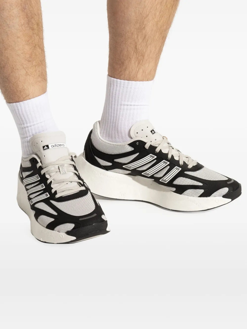 adidas Adizero Aruku Core Black/Cloud White/Grey One Sneakers — Black — Size US M 6.5 - US W 8 — Lifestyle View