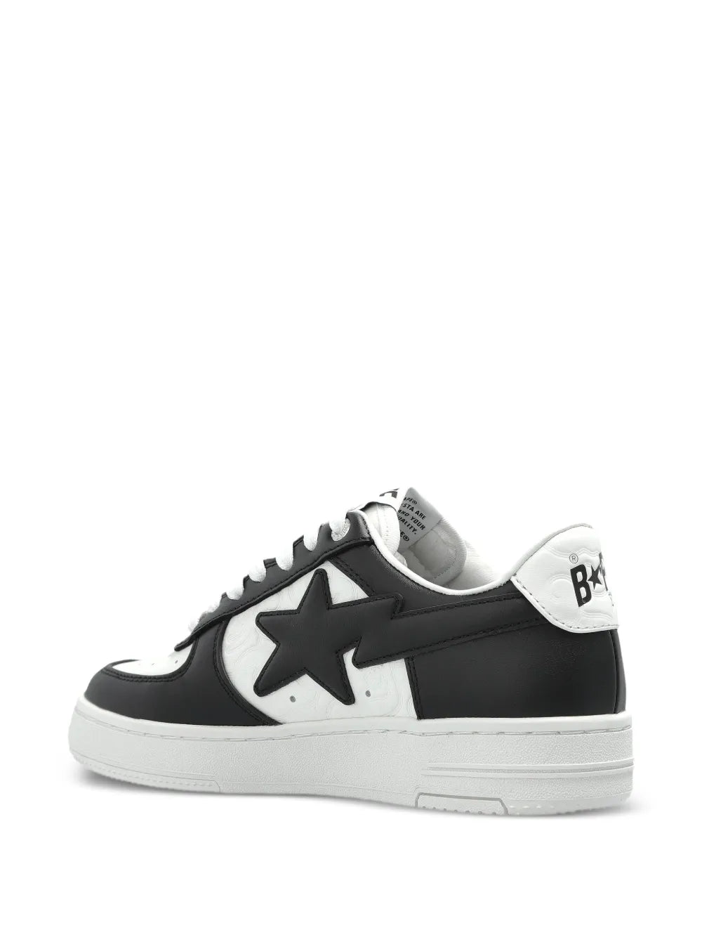 A Bathing Ape?Star Patch Low-Top Sneakers — Black / White — Size US M 3.5 - US W 5 — Back View