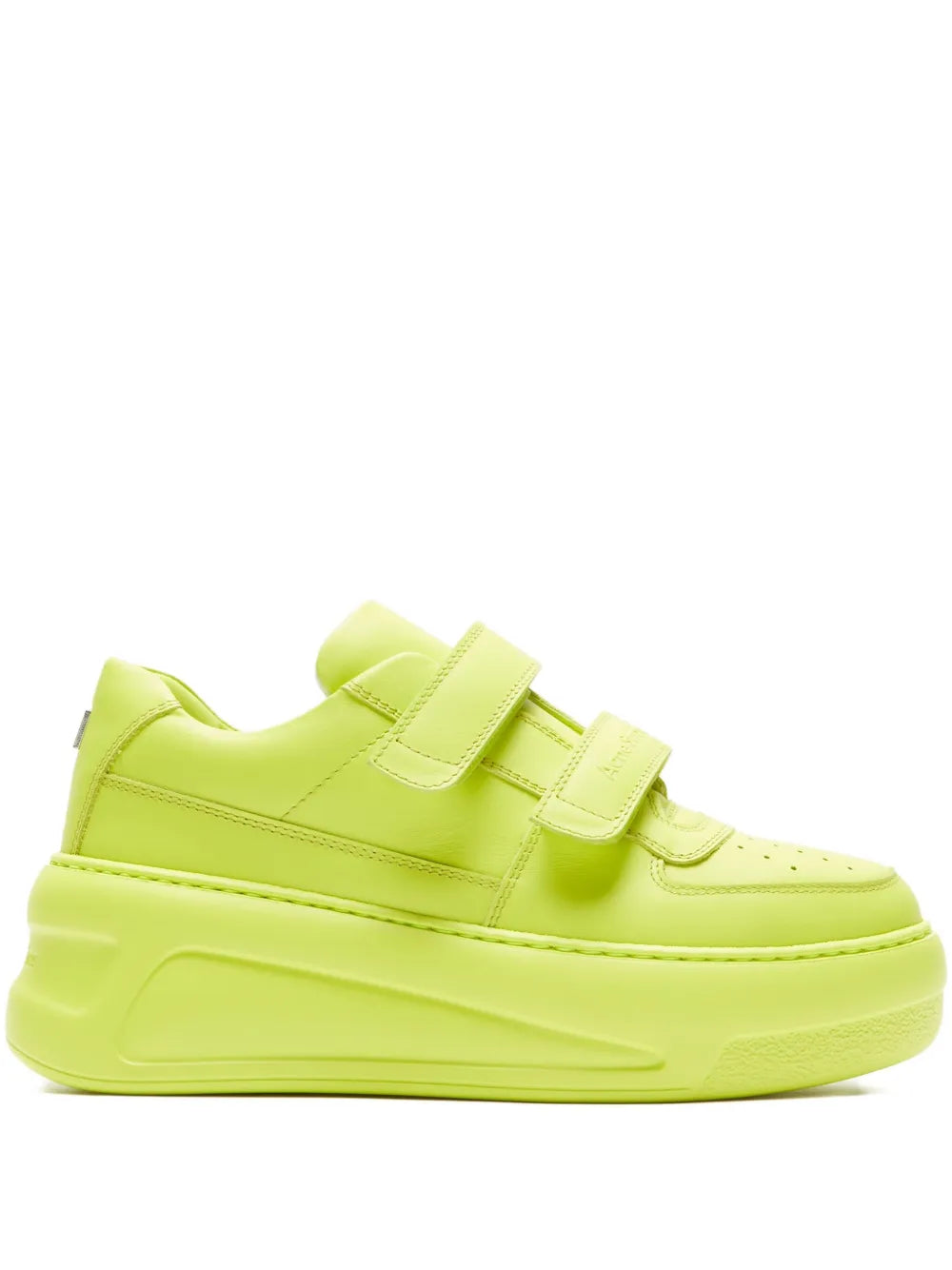 Acne Studios Touch-Strap Platform Sneakers — Lime Green — Size US M 11 - US W 12.5 — Front View
