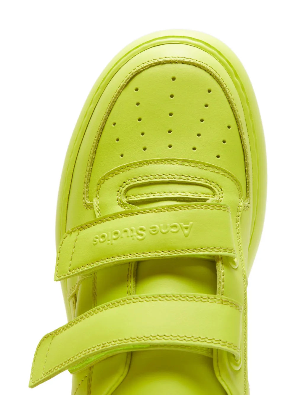 Acne Studios Touch-Strap Platform Sneakers — Lime Green — Size US M 11 - US W 12.5 — Back View