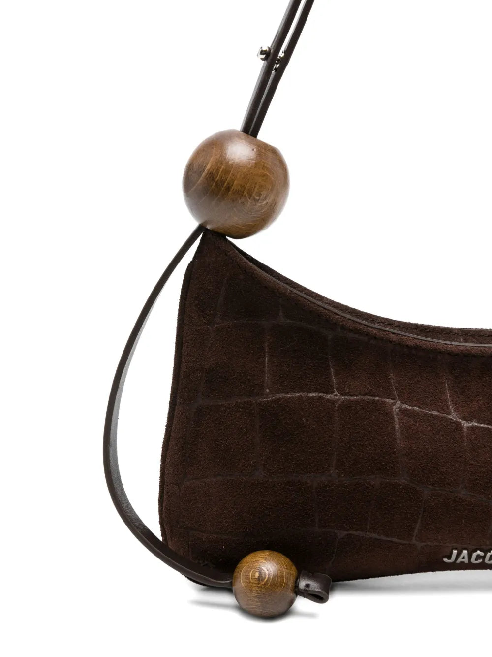Jacquemus Le Bisou Crocodile Effect Wood Bead Shoulder Bag — Same as shown — Size One Size — Top View