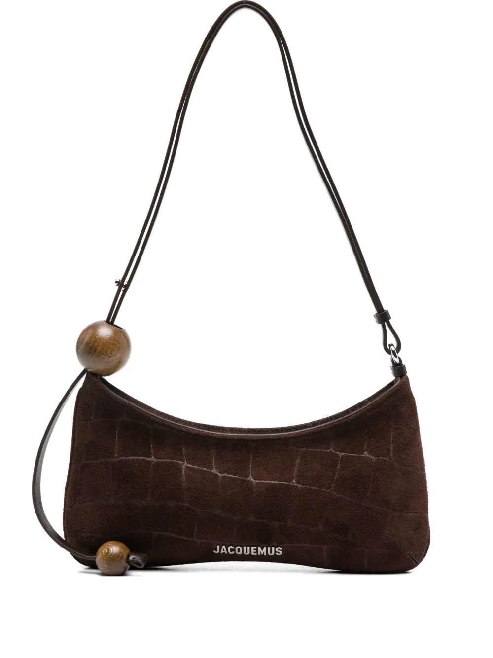 Jacquemus Le Bisou Crocodile Effect Wood Bead Shoulder Bag — Same as shown — Size One Size — Front View