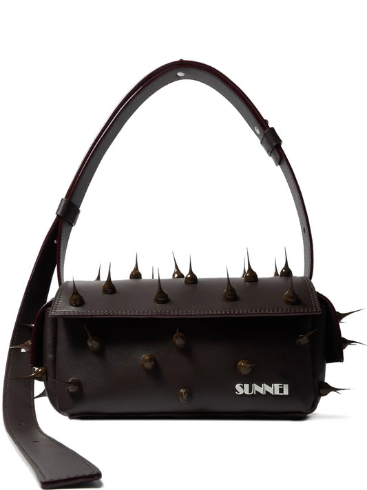 Sunnei Small Spiky Labauletto Leather Shoulder Bag — Same as shown — Size One Size — Front View