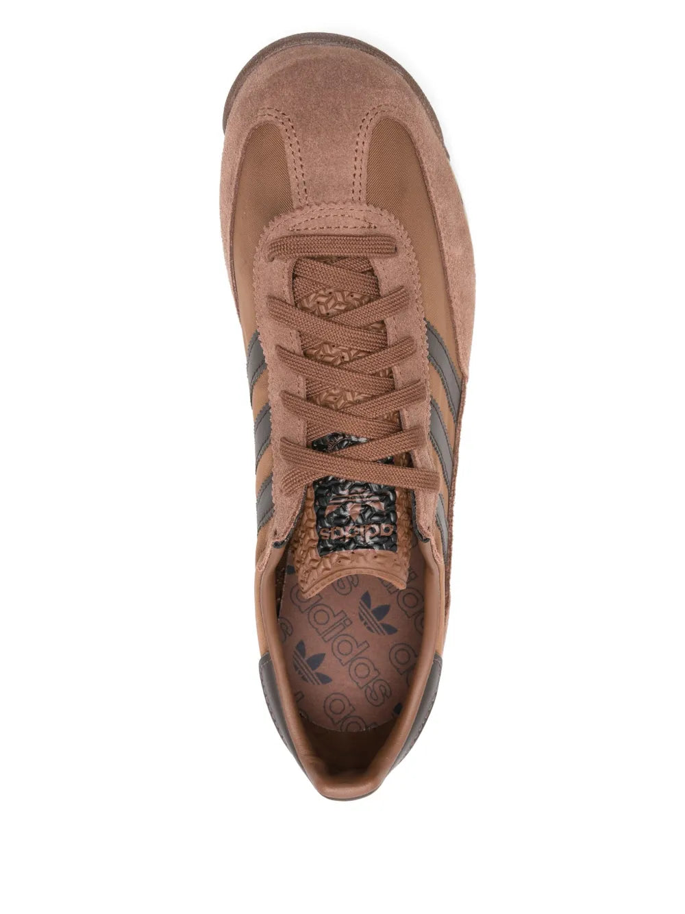 adidas Leather Sneakers — Chocolate Brown — Size US M 10 - US W 11.5 — Top View
