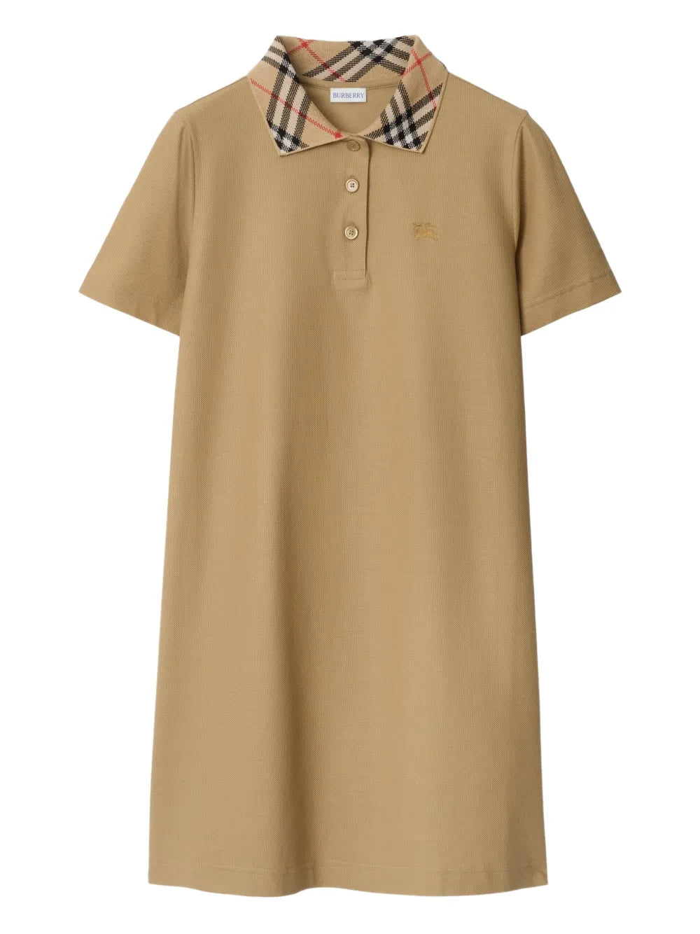 Burberry Cotton Polo Shirt Dress — Beige — Size XS — Front View