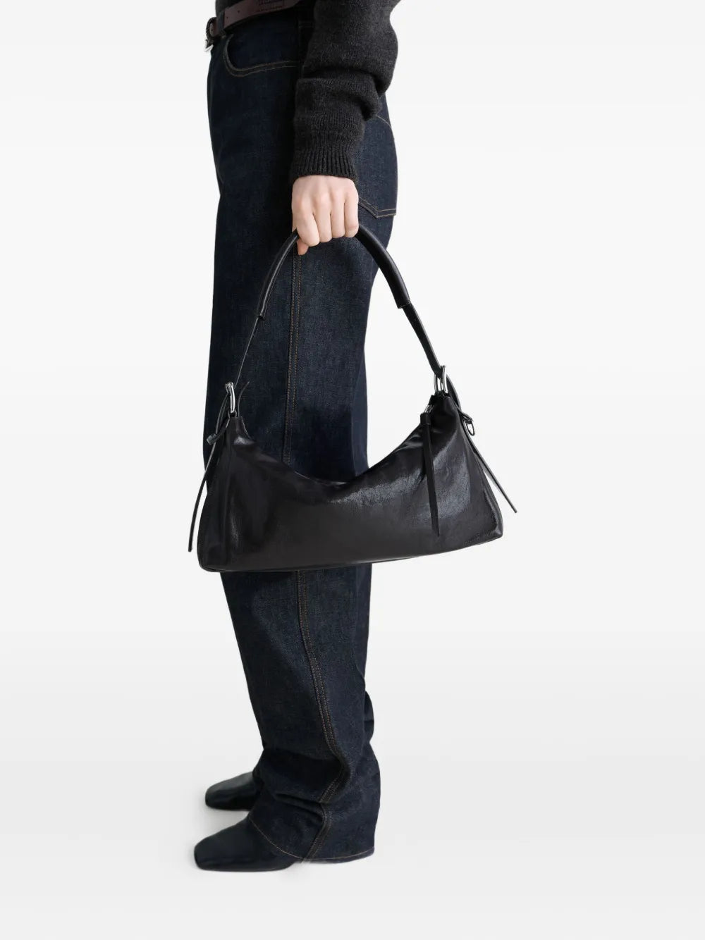 Lemaire Belted Leather Shoulder Bag — Same as shown — Size One Size — Side View