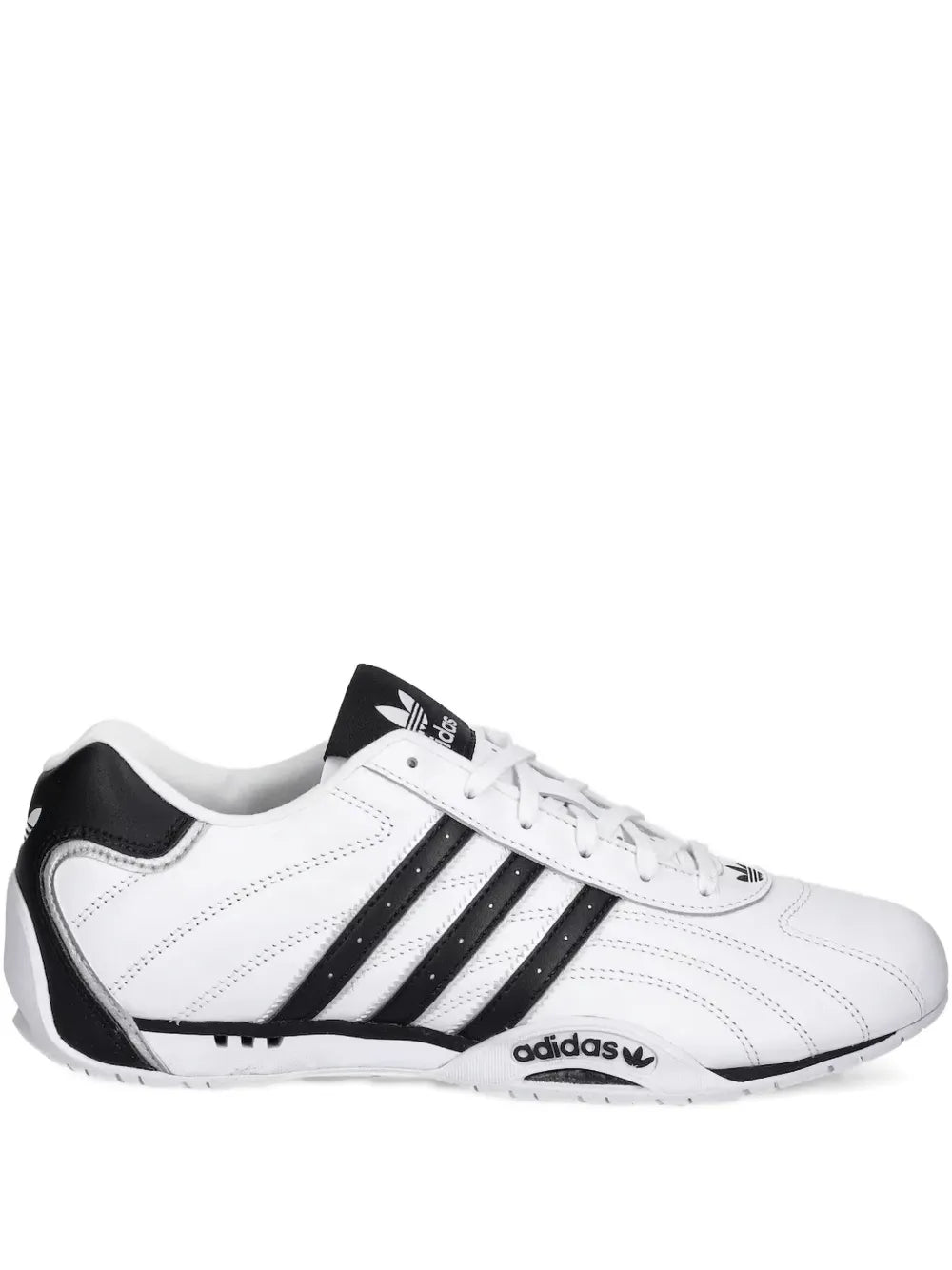 adidas Adi Racer Low Sneakers — Black/White — Size US M 3.5 - US W 5 — Front View