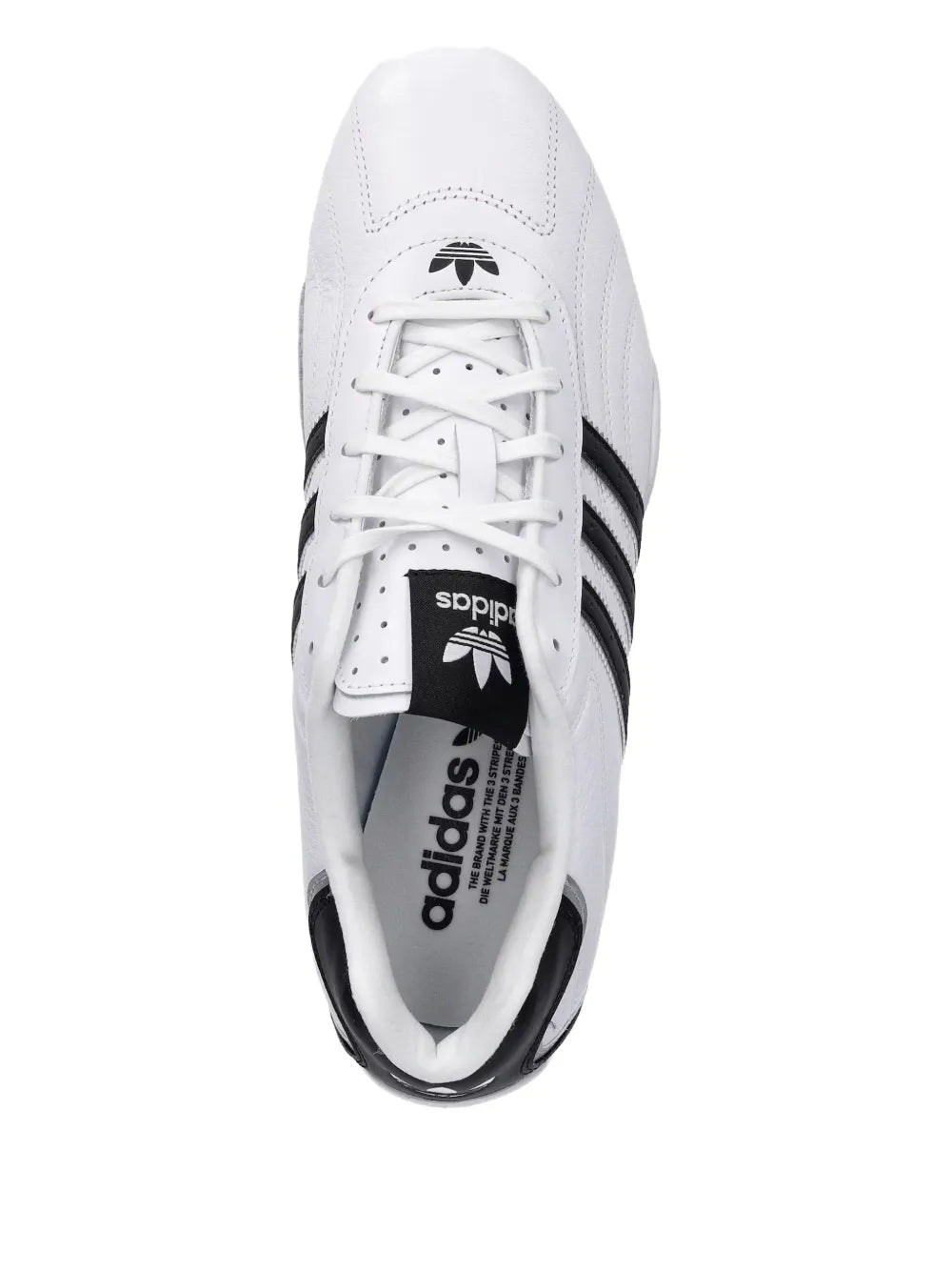 adidas Adi Racer Low Sneakers — Black/White — Size US M 3.5 - US W 5 — Top View