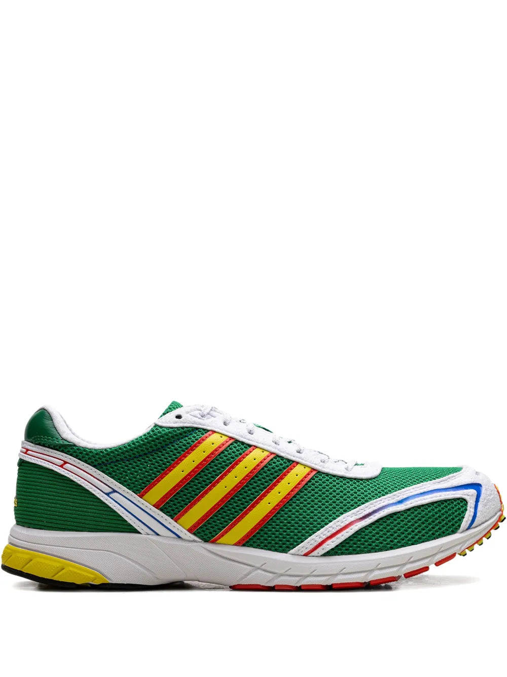 adidas Adizero Adios Og Green/Cloud White/Bright Red Sneakers — Forest Green — Size US M 4.5 - US W 6 — Front View