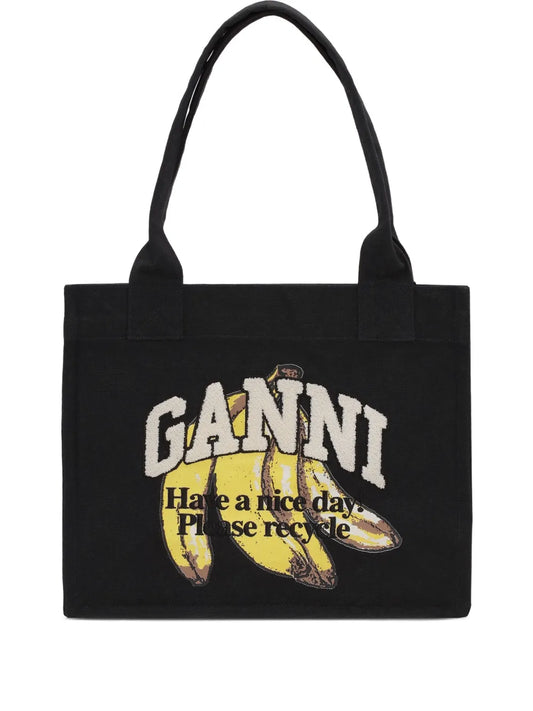 Ganni Cotton Shoulder Bag — Same as shown — Size One Size — Front View
