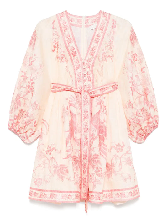 Zimmermann Lucky Linen Mini Dress — Same as shown — Size XS — Front View