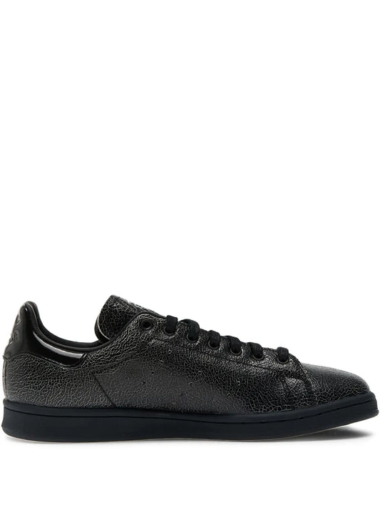 adidas Fa Stan Smith Textured Leather Sneakers — Black — Size US M 10.5 - US W 12 — Front View