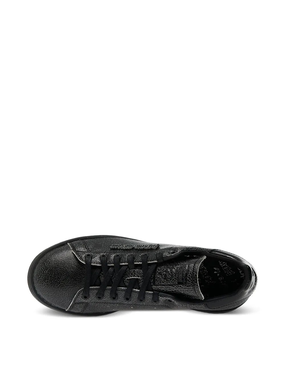 adidas Fa Stan Smith Textured Leather Sneakers — Black — Size US M 10.5 - US W 12 — Detail View