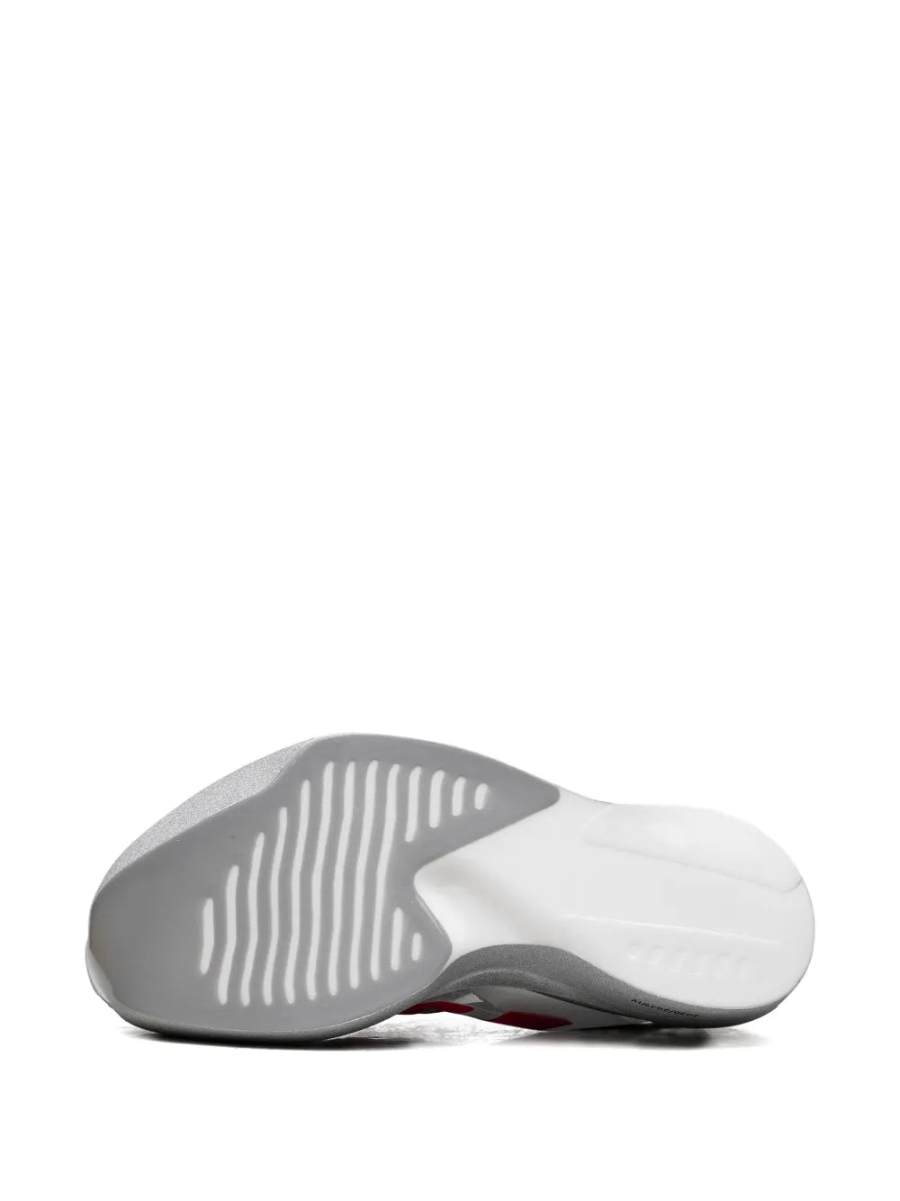 adidas Adizero Adios Pro Evo 2 Silver Metallic/Lucid Red/Grey Two Sneakers — Medium Grey — Size US M 6.5 - US W 8 — Detail View