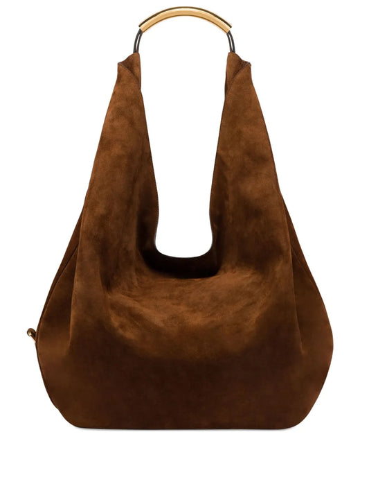 Moschino Handle Me Leather Shoulder Bag — Same as shown — Size One Size — Front View