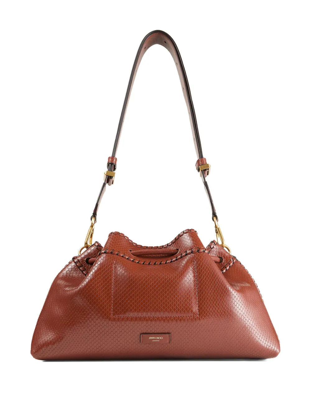 Jimmy Choo Cinch M Snakeskin Effect Leather Shoulder Bag — Same as shown — Size One Size — Side View