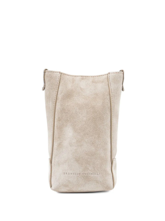 Brunello Cucinelli Suede Shoulder Bag — Same as shown — Size One Size — Front View