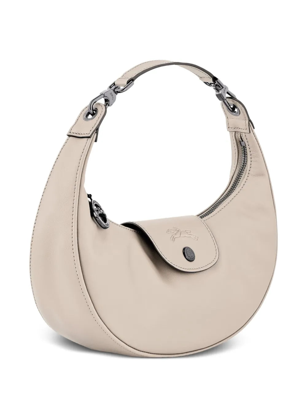 Longchamp Le Pilage Curved Leather Shoulder Bag — Same as shown — Size One Size — Back View