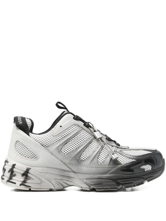 44 Label Group Mesh-Panel Lace-Up Sneakers — Grey — Size US M 3.5 - US W 5 — Front View