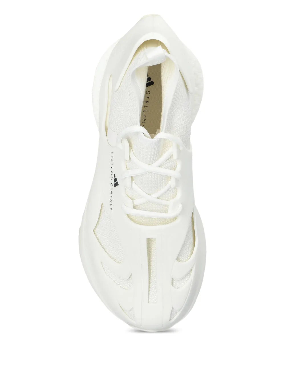 adidas By Stella Mccartney Sock-Style Mesh Sneakers — White — Size US M 10 - US W 11.5 — Top View
