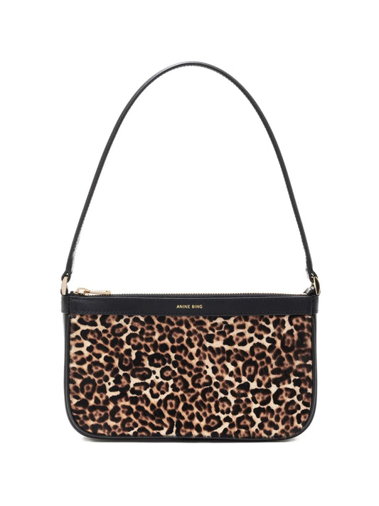 Anine Bing Mini Elly Leopard Print Shoulder Bag — Same as shown — Size One Size — Front View