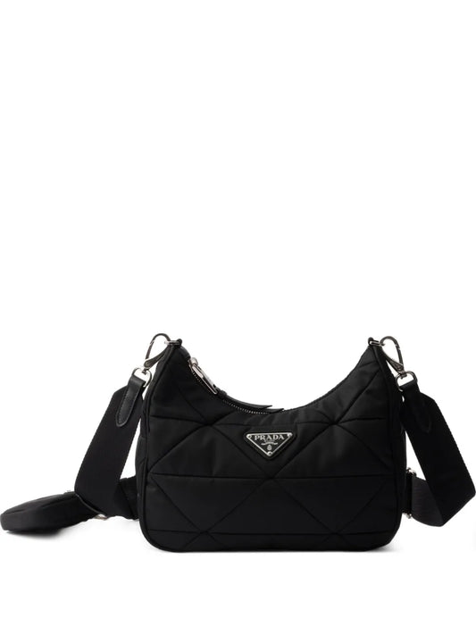 Prada Re Nylon Padded Quolted Shoulder Bag — Same as shown — Size One Size — Front View