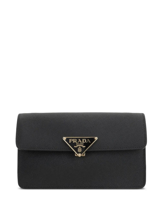 Prada Saffiano Leather Triangle Logo Mini Bag — Same as shown — Size One Size — Front View