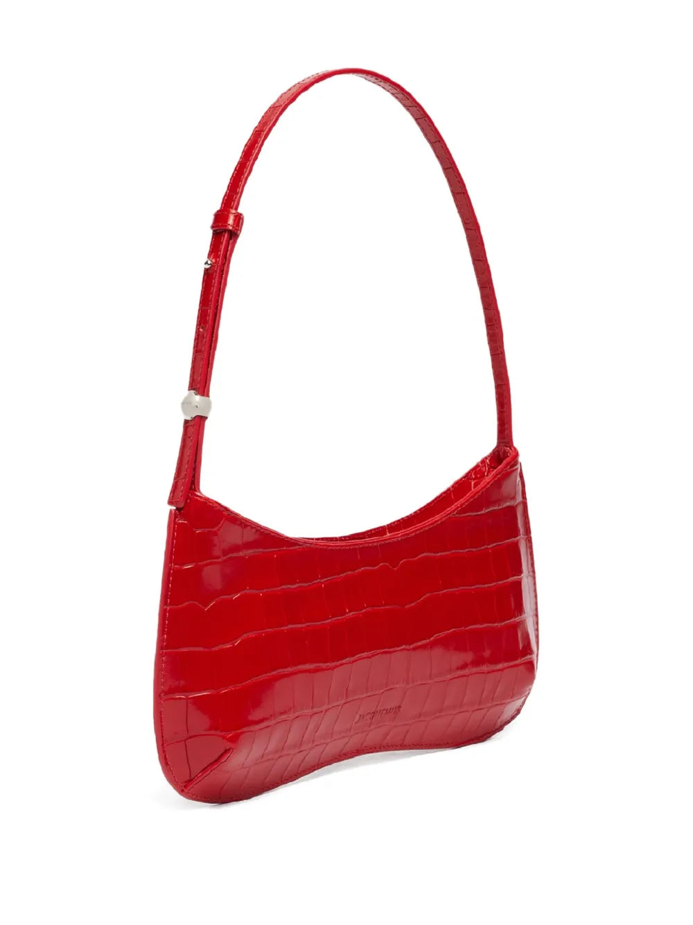 Jacquemus Le Bisou Crocodile Embossed Zip Shoulder Bag — Same as shown — Size One Size — Top View