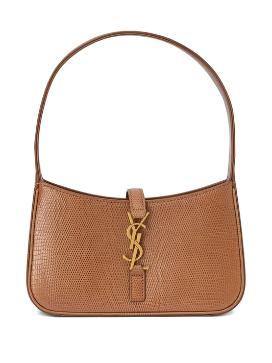 Saint Laurent Logo Plaque Leather Shoulder Bag — Same as shown — Size One Size — Front View