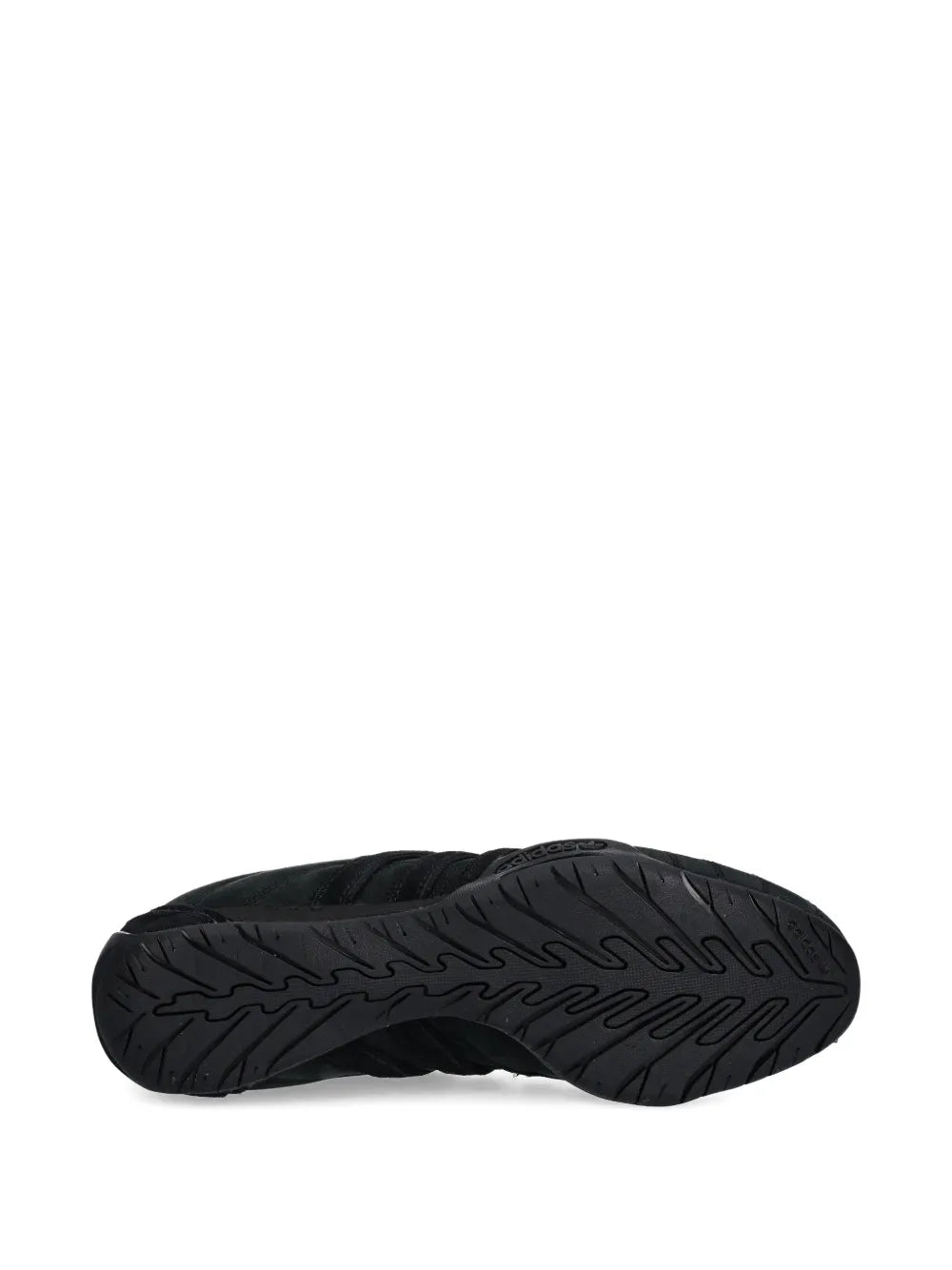 adidas Adiracer Lo Suede Three-Stripe Sneakers — Black — Size US M 4.5 - US W 6 — Detail View