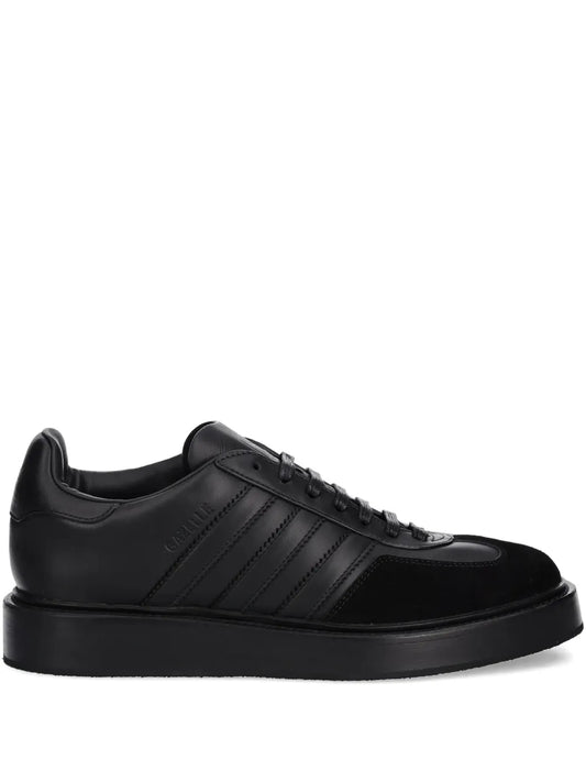 adidas Gazelle Three-Stripes Platform Sneakers — Black — Size US M 8.5 - US W 10 — Front View